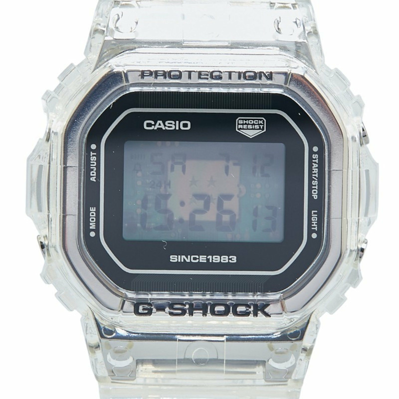 卡西歐 G-SHOCK 40 週年 Clear Remix 手錶 DW-5040RX 石英機芯,黑色錶盤,不鏽鋼和樹脂飾面,男士-0