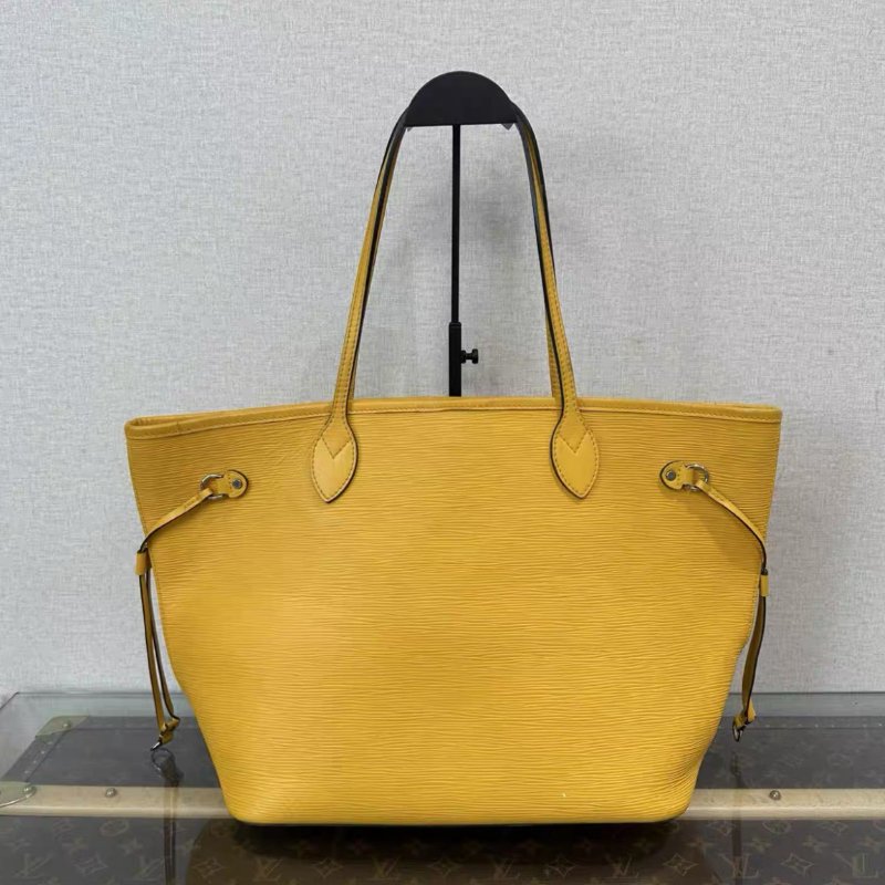 LV 黃色Neverfull中號水波紋子母手提肩背購物袋 31*28*14 97新配件塵袋-5