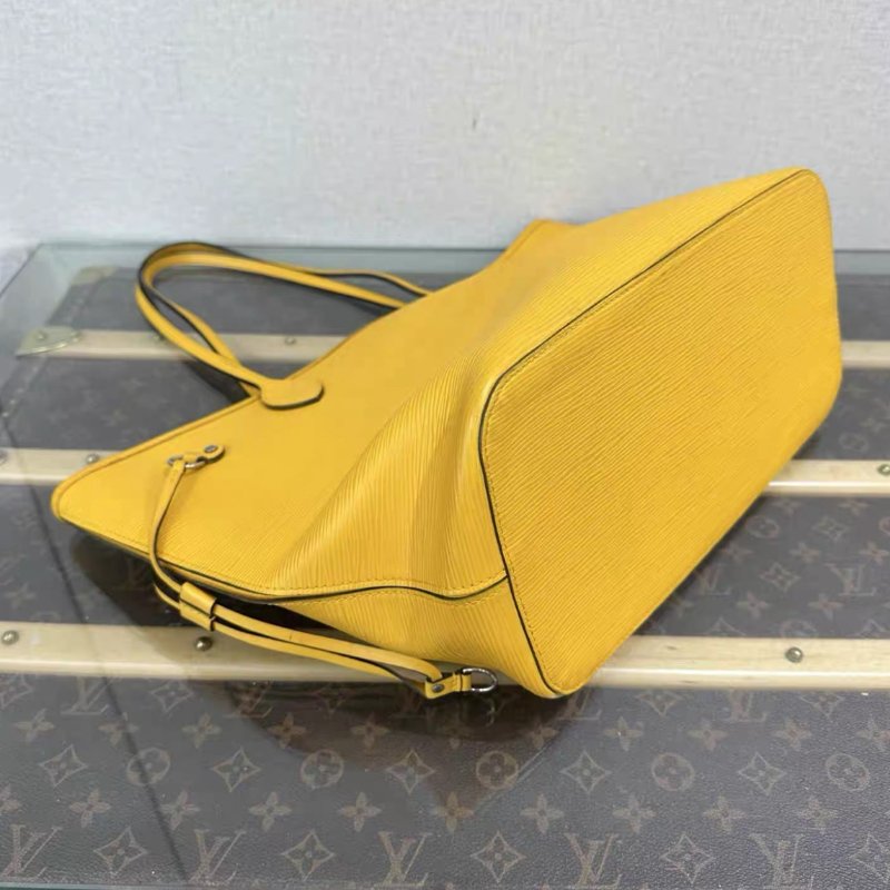 LV  黃色Neverfull中號水波紋子母手提肩背購物袋 31*28*14 97新配件塵袋-3