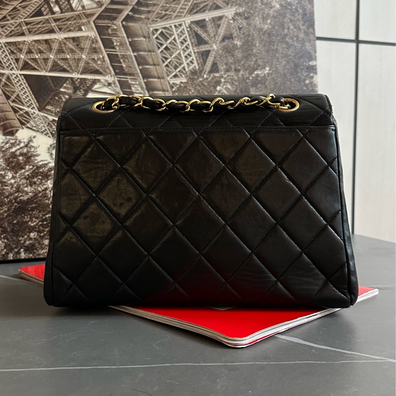 🩵MYMluxurybag🩵 Chanel 黑金古董袋 全皮 肩背包 斜背袋-6