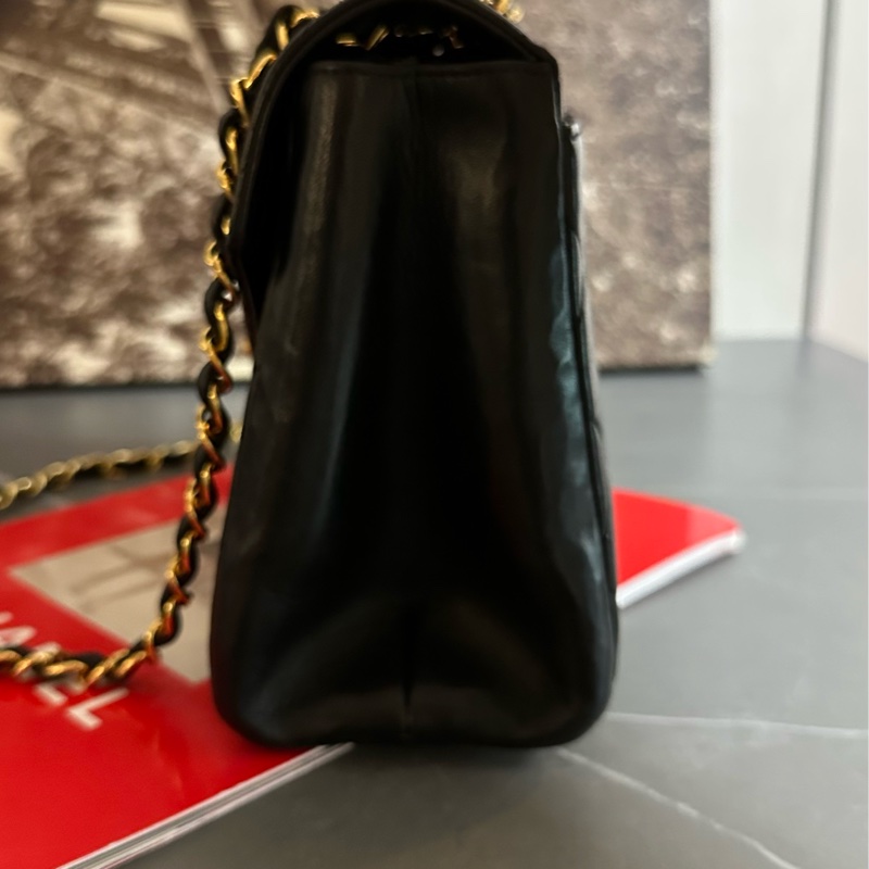 🩵MYMluxurybag🩵 Chanel 黑金古董袋 全皮 肩背包 斜背袋-9