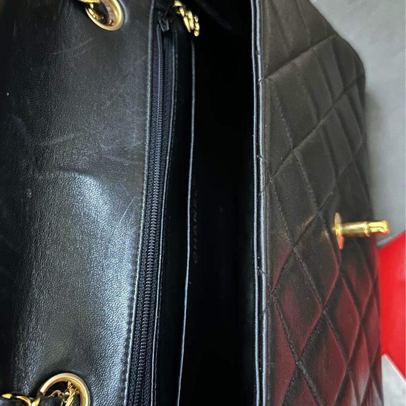 🩵MYMluxurybag🩵 Chanel 黑金古董袋 全皮 肩背包 斜背袋-30