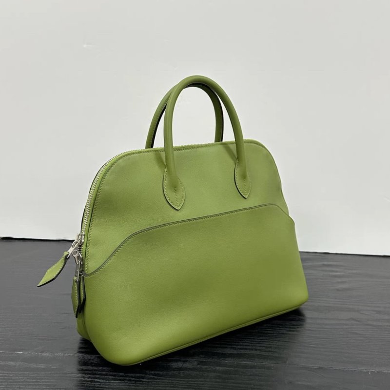 HERMES 孟加拉綠31保鈴球手提包 30*24*11 98新配件塵袋鑰匙鎖-1