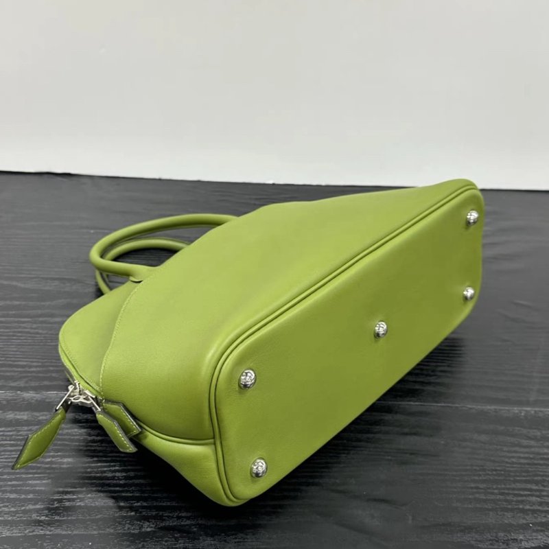 HERMES 孟加拉綠31保鈴球手提包 30*24*11 98新配件塵袋鑰匙鎖-2