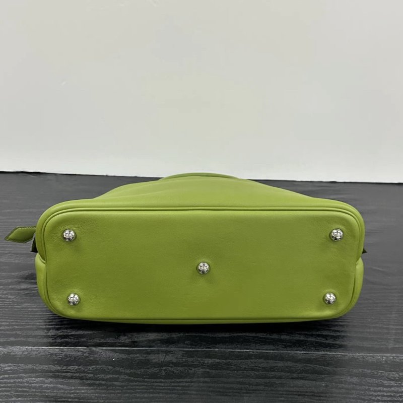 HERMES 孟加拉綠31保鈴球手提包 30*24*11 98新配件塵袋鑰匙鎖-3