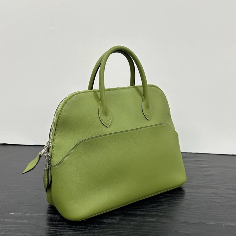 HERMES 孟加拉綠31保鈴球手提包 30*24*11 98新配件塵袋鑰匙鎖-1