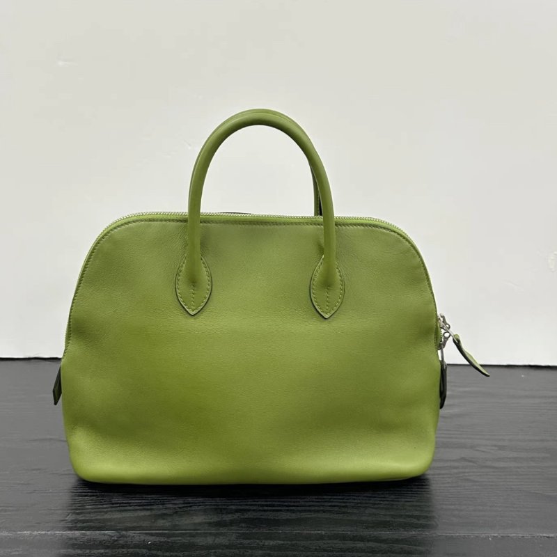 HERMES 孟加拉綠31保鈴球手提包 30*24*11 98新配件塵袋鑰匙鎖-5