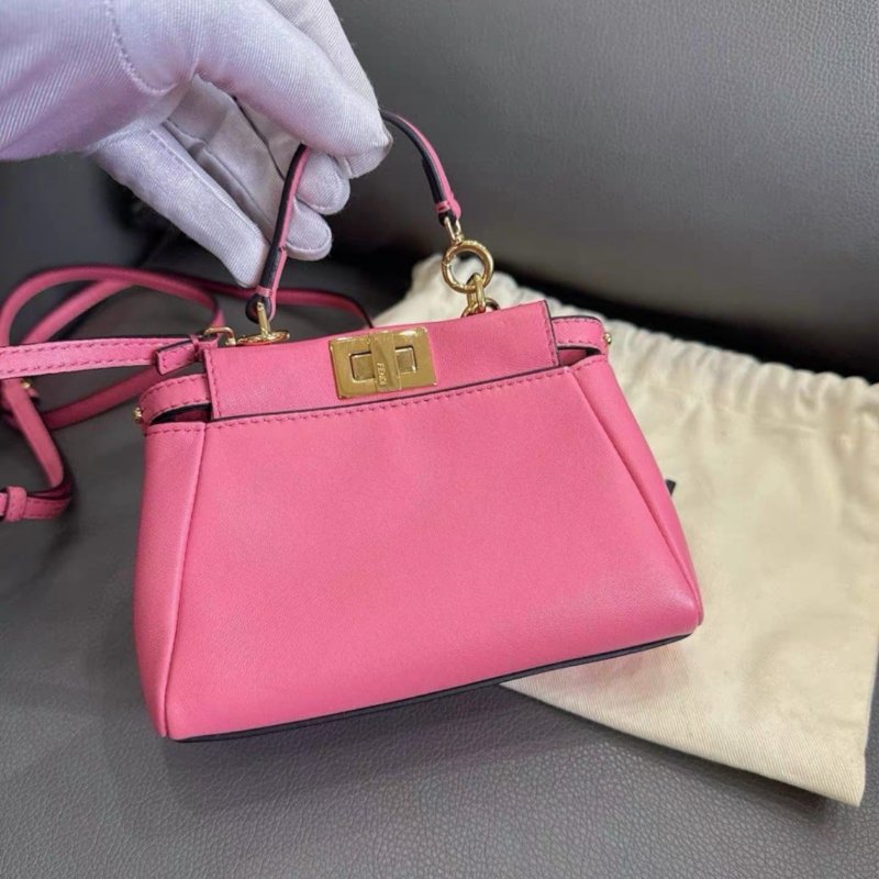 Fendi peekaboo micro mini 粉色 包包 97新配件塵袋-1