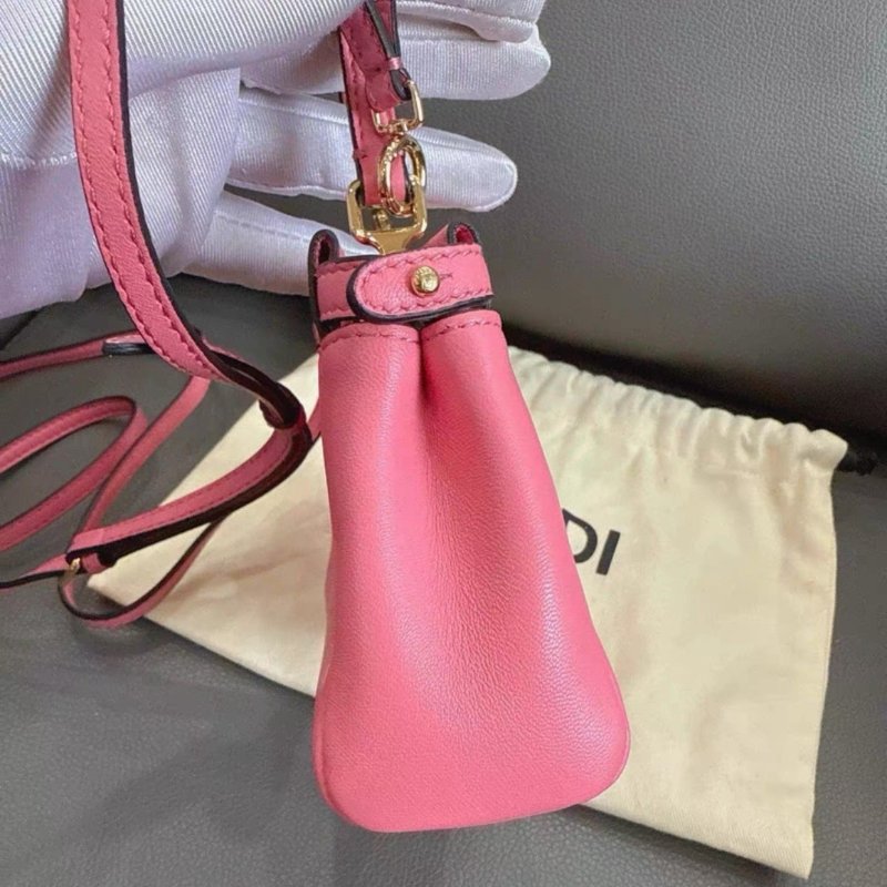 Fendi peekaboo micro mini 粉色 包包 97新配件塵袋-2