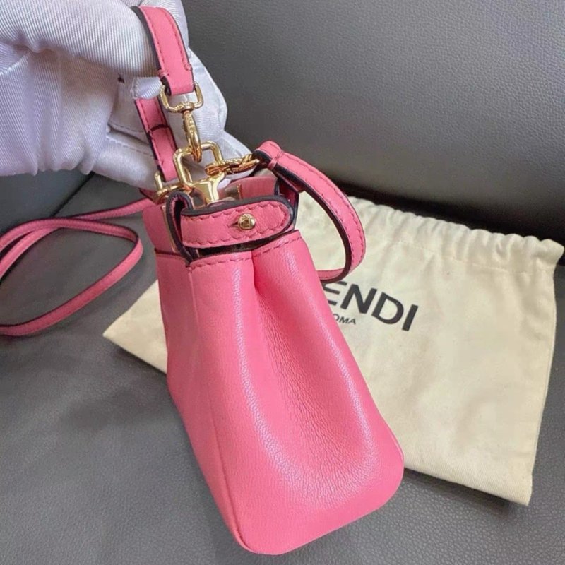 Fendi peekaboo micro mini 粉色 包包 97新配件塵袋-3
