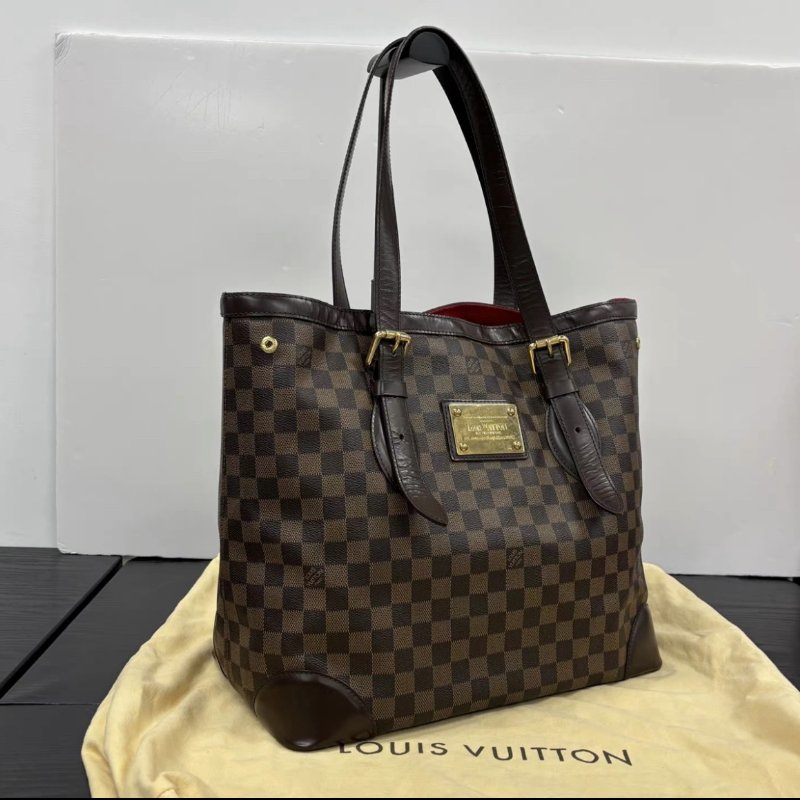 LV 棕棋盤Hampstead托特包 35*28*17 98新配件塵袋-1