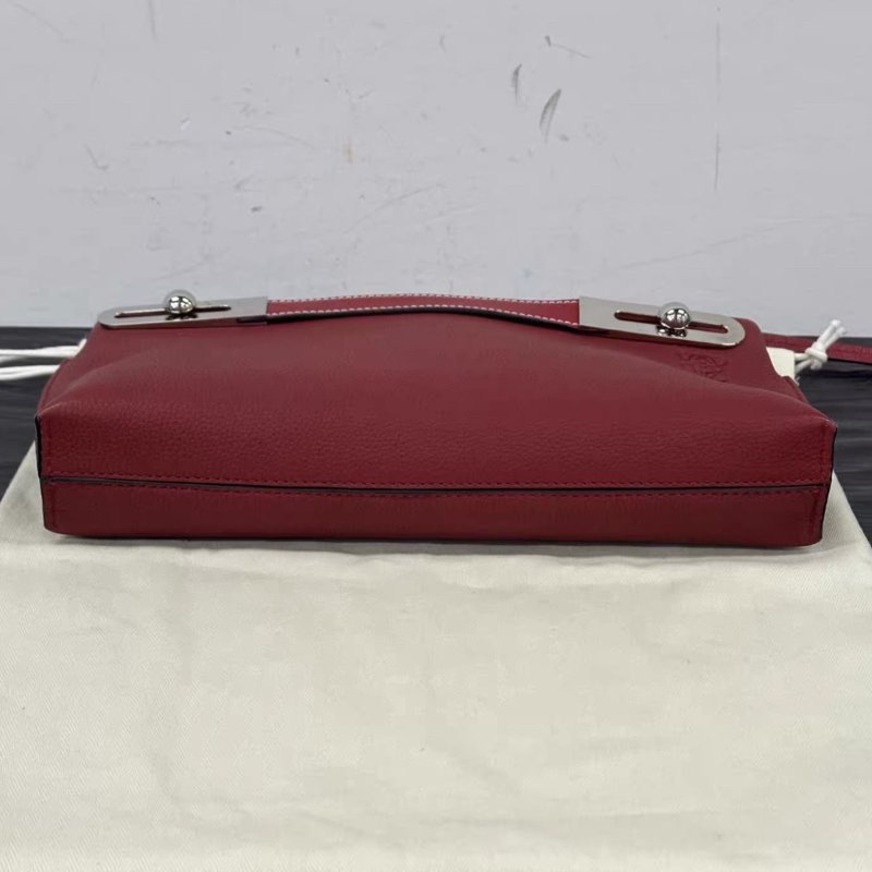 LOEWE  紅銀Missy小號牛皮肩背手提包 27*5*14.5 98新配件塵袋-4