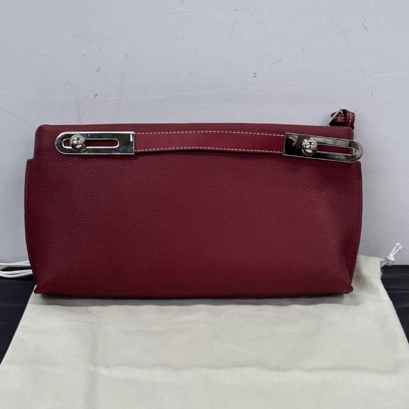 LOEWE  紅銀Missy小號牛皮肩背手提包 27*5*14.5 98新配件塵袋-5