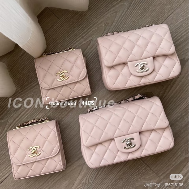 Chanel粉色方胖子 mini cf17-1