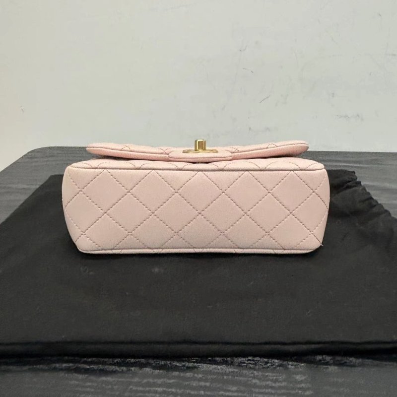 CHANEL 23k金球 cf大mini玫瑰粉 20*7*13 全新閒置配件盒子塵袋-3