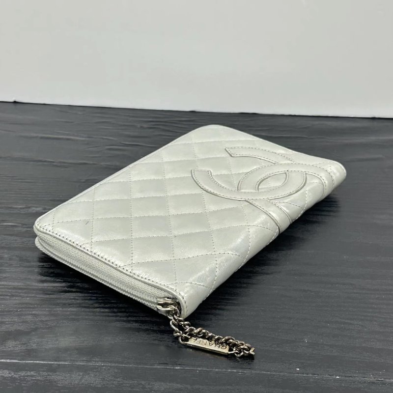 CHANEL 銀色長款錢包 20*12*2.5 98新配件保卡塵袋-2