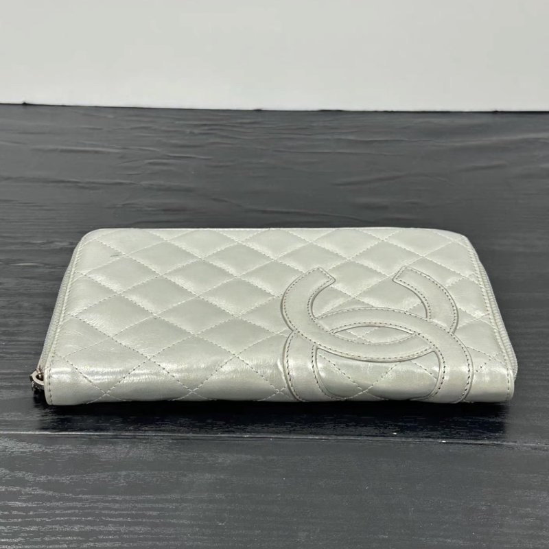 CHANEL 銀色長款錢包 20*12*2.5 98新配件保卡塵袋-3