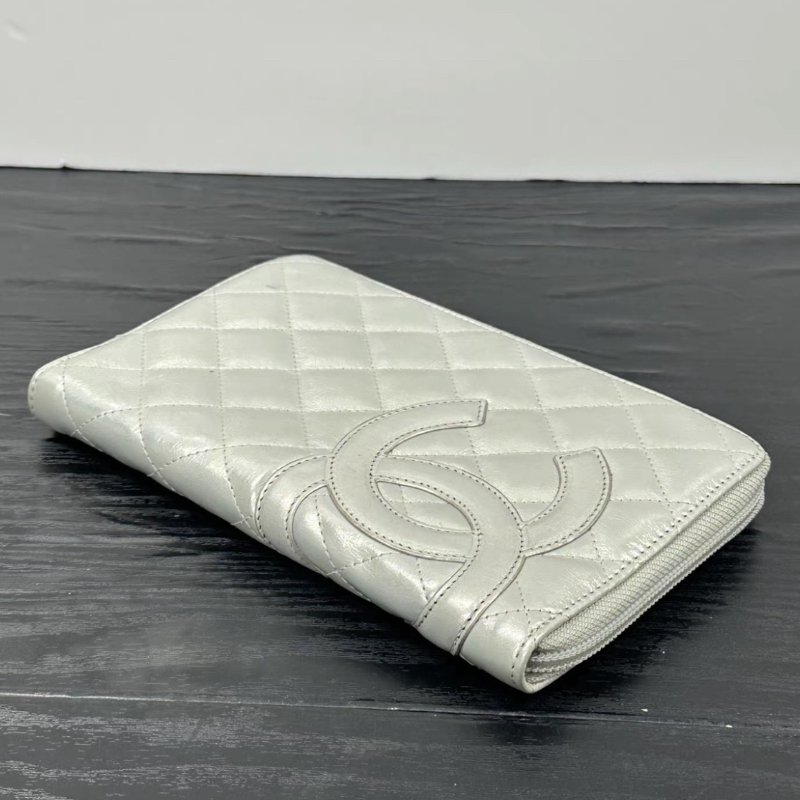 CHANEL 銀色長款錢包 20*12*2.5 98新配件保卡塵袋-4