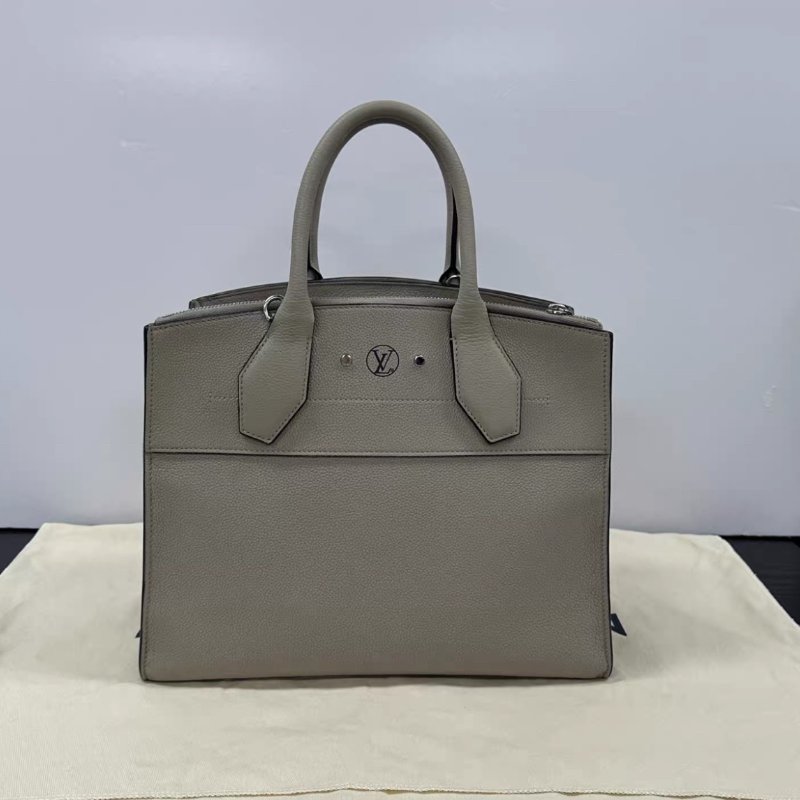 LV city steamer大象灰銀扣肩背手提包30*36*17 98新配件塵袋-5