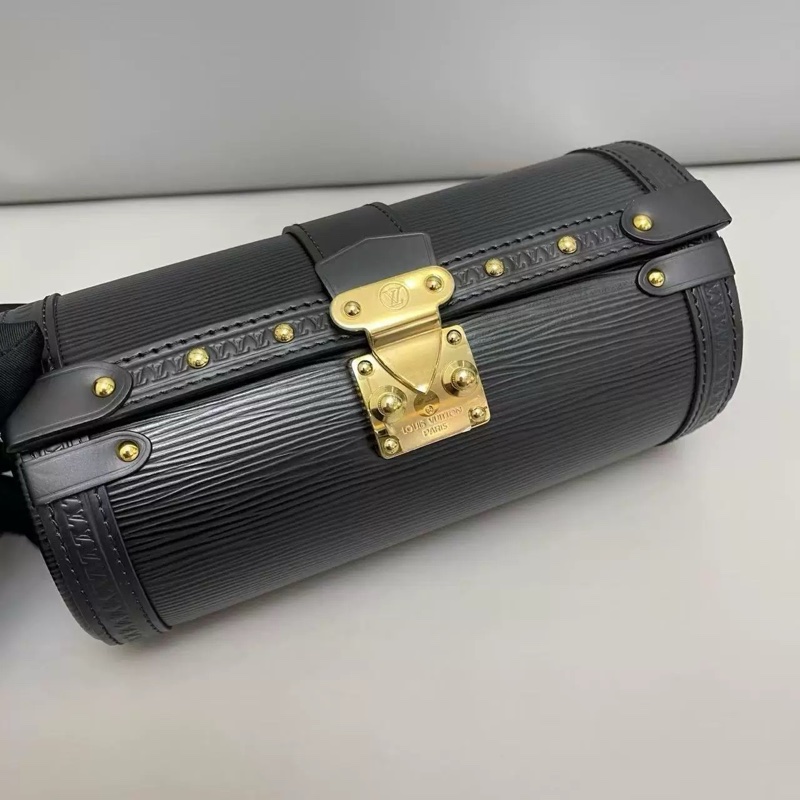 新款芯片款！Louis Vuitton 巴比龍圓筒包 黑色水波紋皮-2