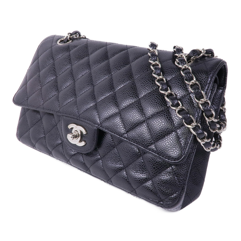 CHANEL 牛皮皮革Classic 25銀扣鏈帶肩背袋-1