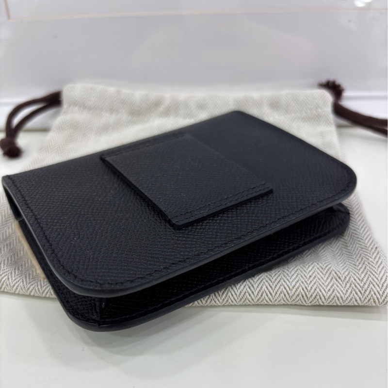 Hermes 愛馬仕康康皮夾腰包 constance slim黑金B刻-3