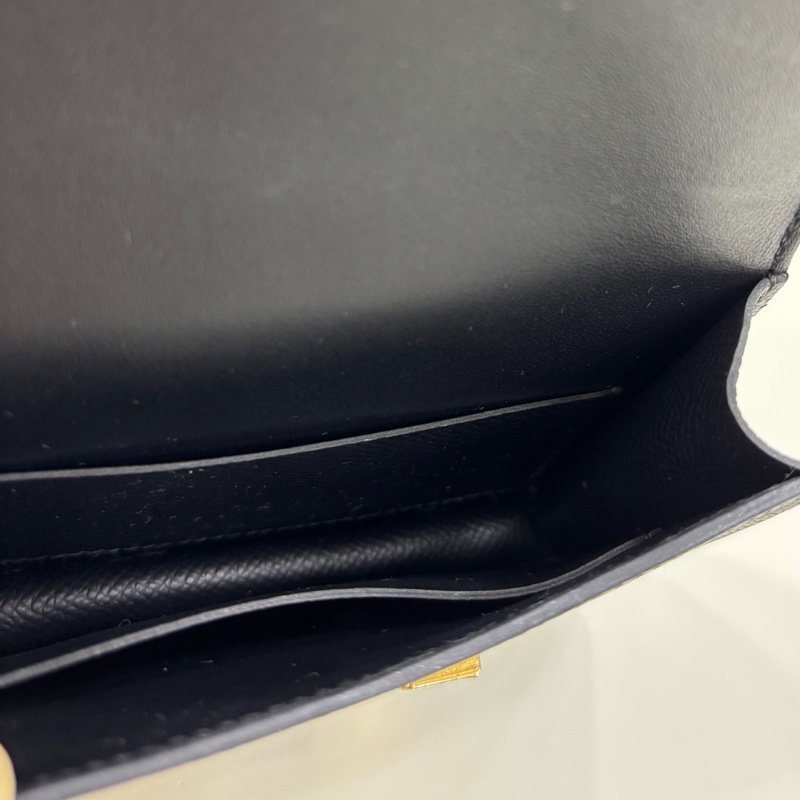 Hermes 愛馬仕康康皮夾腰包 constance slim黑金B刻-5