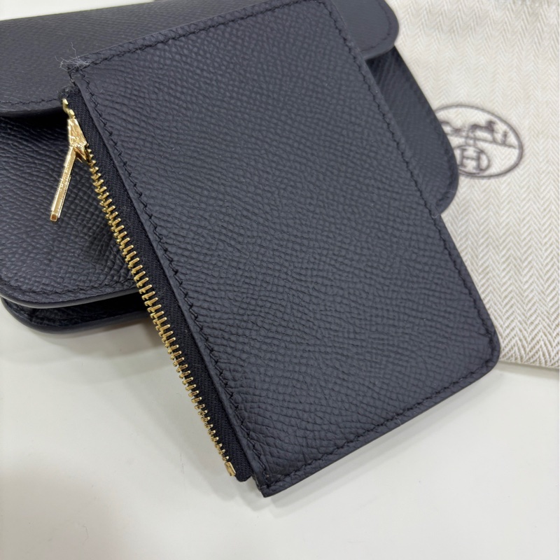 Hermes 愛馬仕康康皮夾腰包 constance slim黑金B刻-7