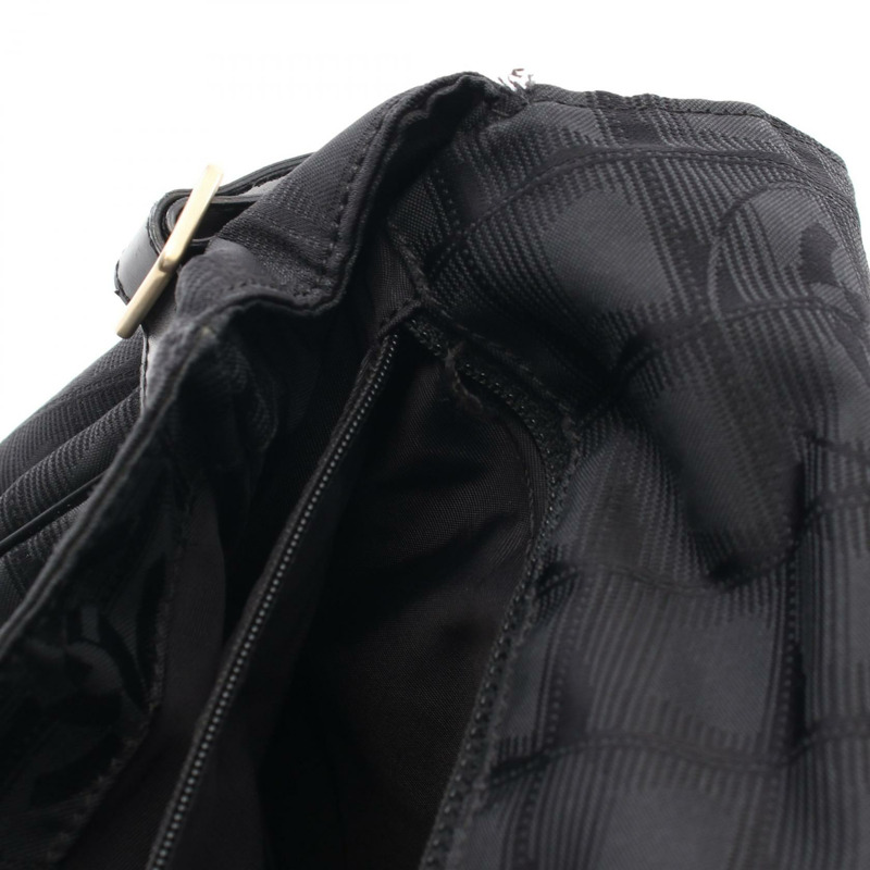 香奈兒新款旅行斜背包單肩包皮革尼龍帆布黑色二手-10