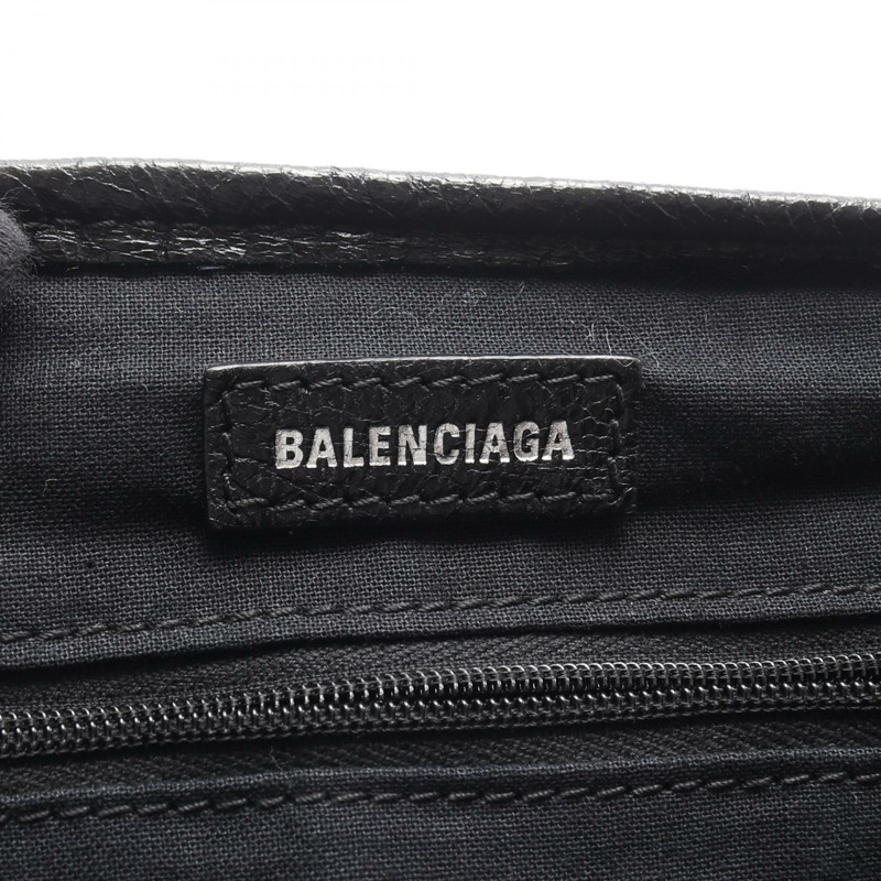 BALENCIAGA 海軍藍 Cabas S 手提包 542017 黑色皮革 二手 女士-3