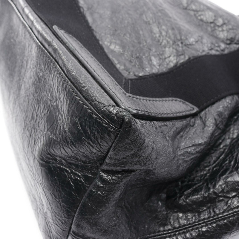 BALENCIAGA 海軍藍 Cabas S 手提包 542017 黑色皮革 二手 女士-4