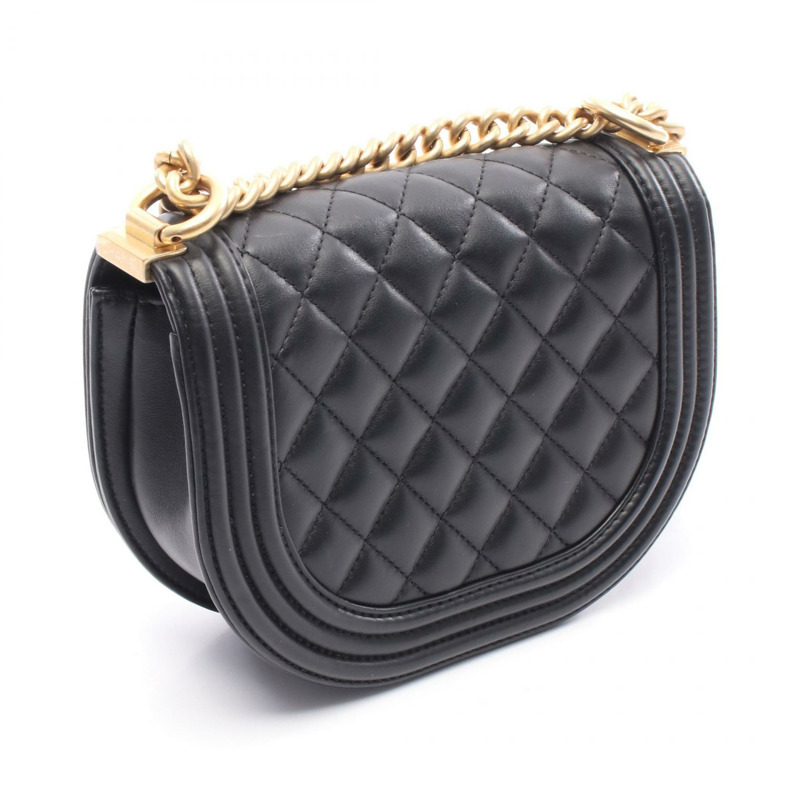 CHANEL Boy Chanel 斜背包鏈條單肩包 AS3186 小羊皮 黑色 GHW 二手-1
