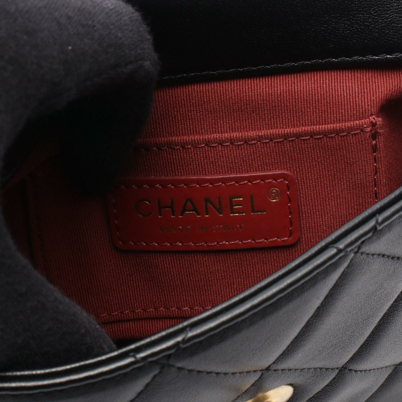 香奈兒 Matelasse 斜背包鏈條單肩包 AS2733 小羊皮 黑色 GHW 二手-3