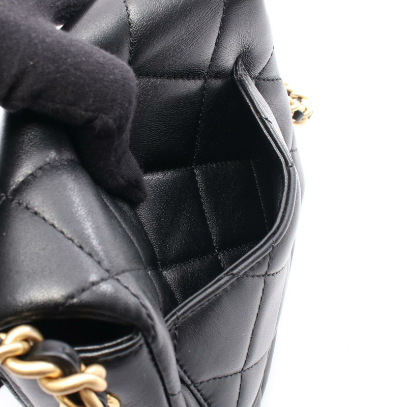 香奈兒 Matelasse 斜背包鏈條單肩包 AS2733 小羊皮 黑色 GHW 二手-5