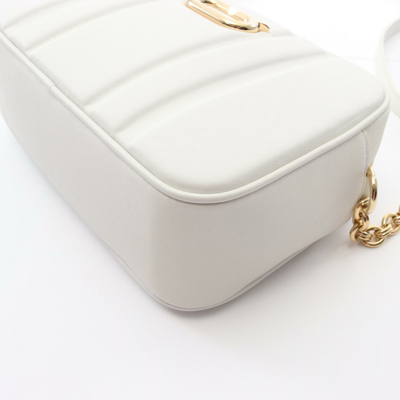 Salvatore Ferragamo Gancini 斜背鏈條包 21 4968 白色皮革-4