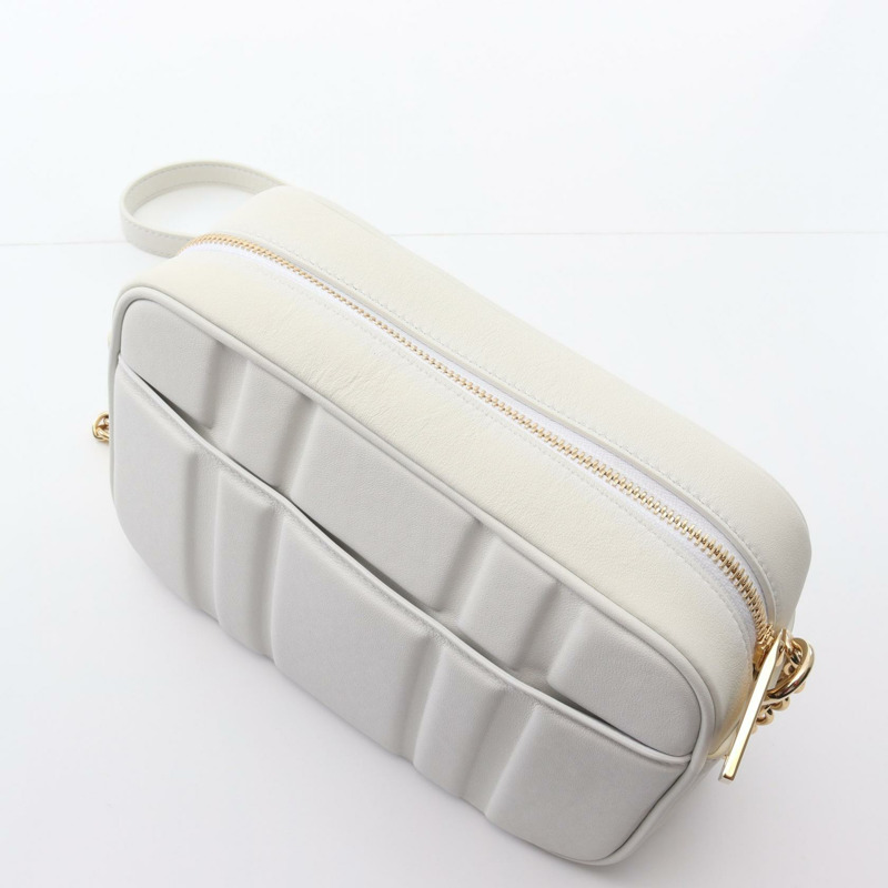Salvatore Ferragamo Gancini 斜背鏈條肩背包 21 4968 皮革 白色-5