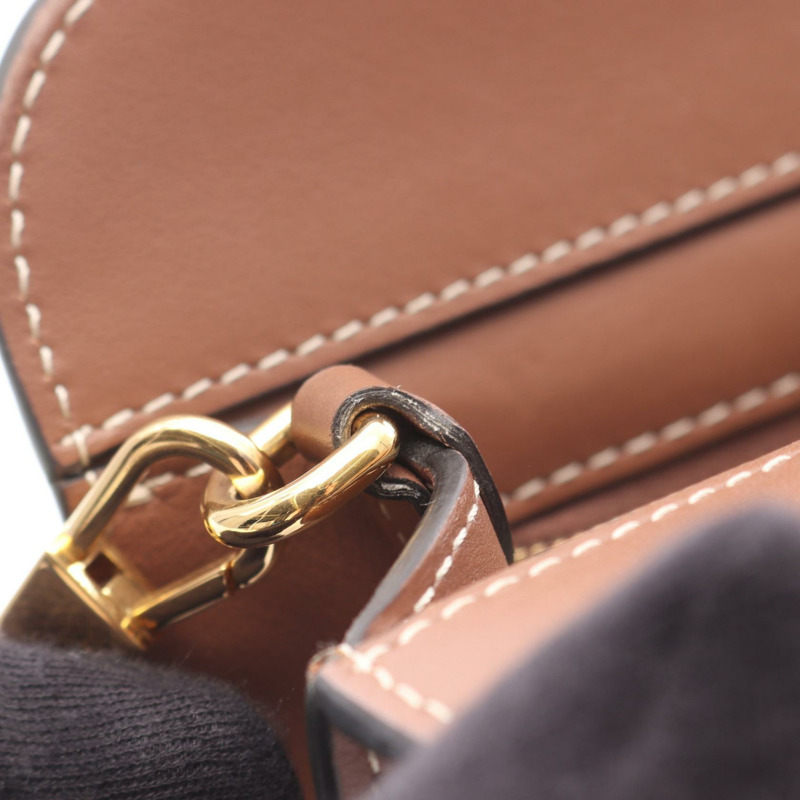 BURBERRY Horseferry 兩用單肩手提包 皮革帆布 棕色 米色 二手 女士-6