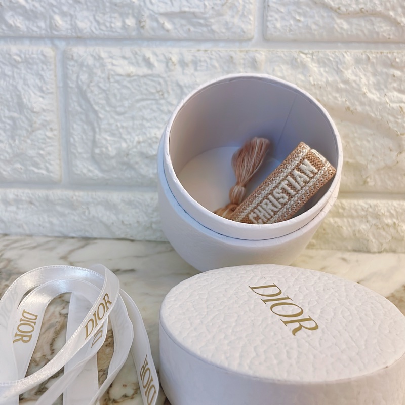 全新✨ DIOR/迪奥J'Adior 粉色棉質Oblique 刺繡編織印花手環/粉白配色-7