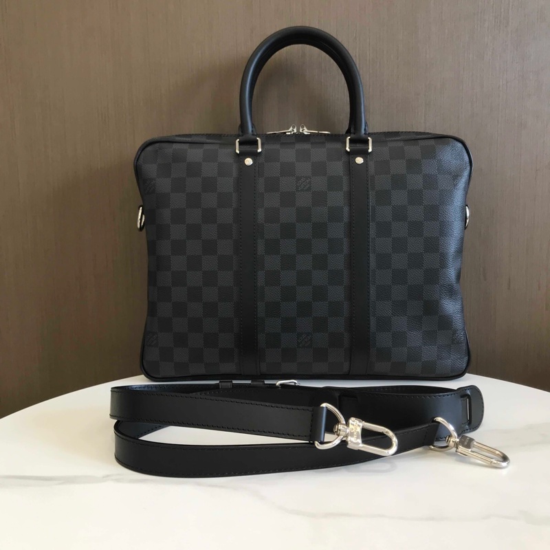 LV路易威登棋盤格手提肩背公文包晶片款-0