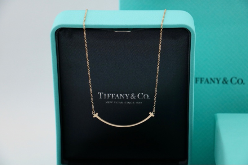 tiffany蒂芙尼T系列Smile黃金微笑項鍊小號-0