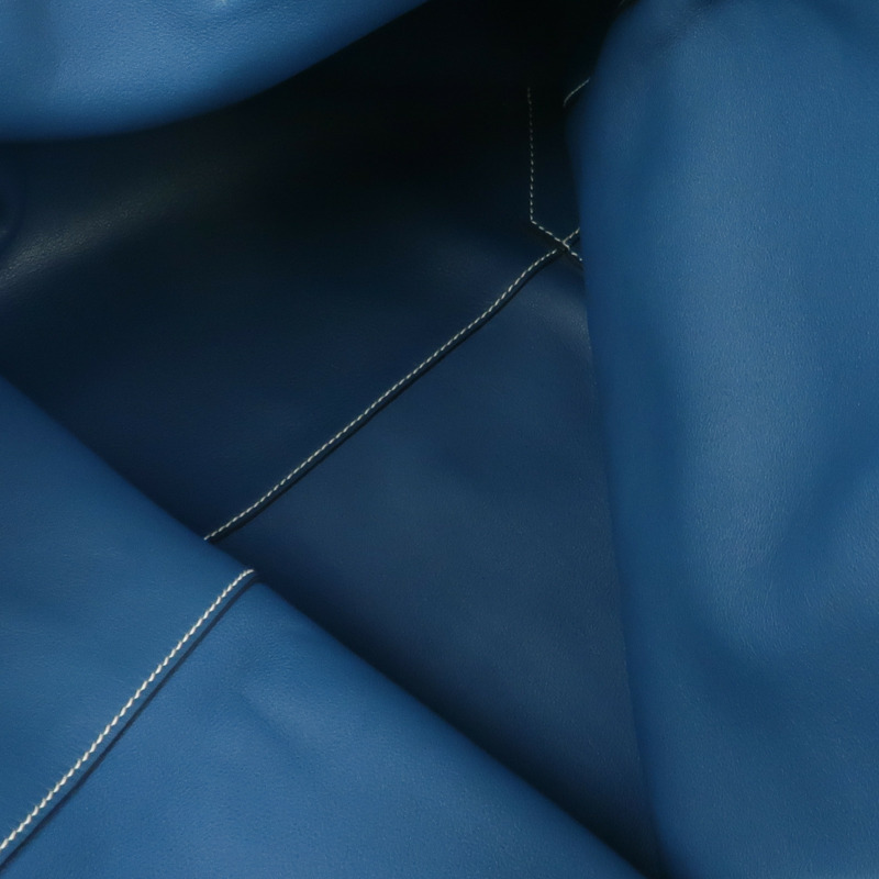 HERMES Clemence皮革Double Sens 35手挽袋Bleu Atoll/Blue Jean-9