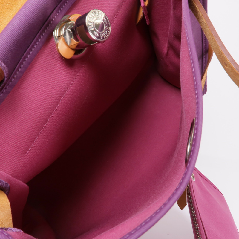 HERMES 帆布Herbag PM手挽肩背兩用袋Purple-12