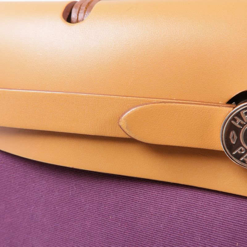 HERMES 帆布Herbag PM手挽肩背兩用袋Purple-14