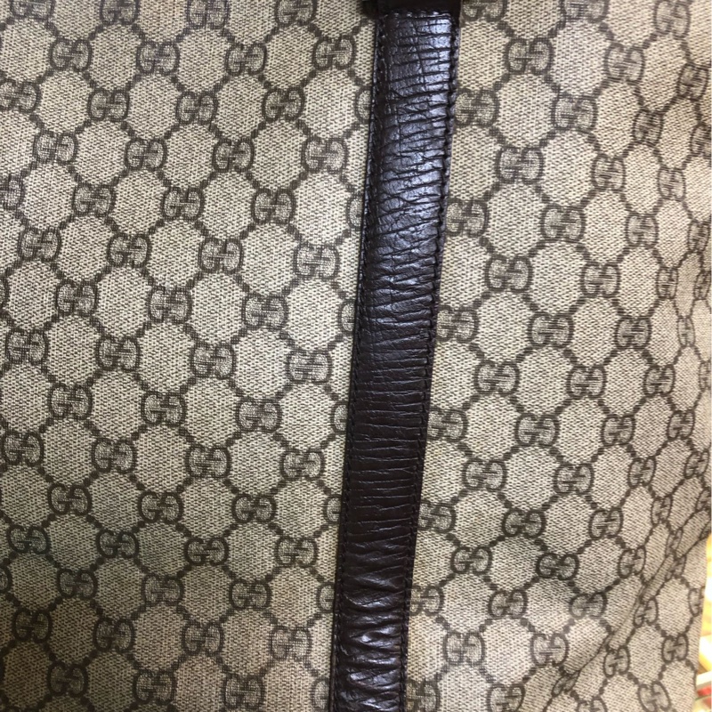 GUCCI 塗層帆布Tote Bag銀扣手挽袋棕色-4