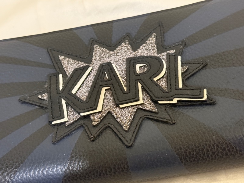 Karl Largerfeld 長夾/深藍色/拉鍊長夾/黑色-6