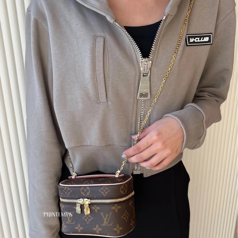 ✨售 二手真品 LV M44936 經典Monogram帆布 NICE NANO拉鍊迷你化妝箱-9