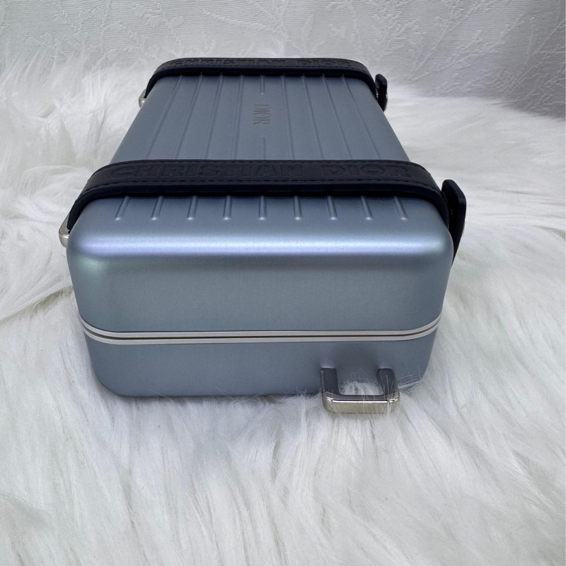 CHRISTIAN DIOR  X RIMOWA Aluminum Personal Clutch On Strap Bleu-2