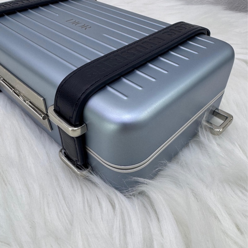 CHRISTIAN DIOR  X RIMOWA Aluminum Personal Clutch On Strap Bleu-5