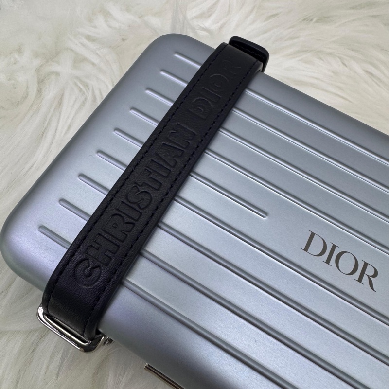 CHRISTIAN DIOR  X RIMOWA Aluminum Personal Clutch On Strap Bleu-7