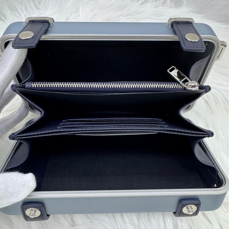 CHRISTIAN DIOR  X RIMOWA Aluminum Personal Clutch On Strap Bleu-9